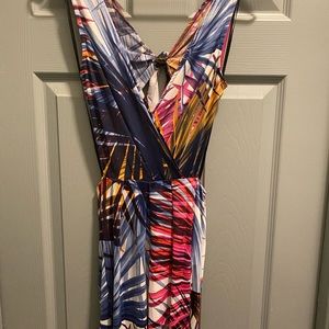 V-neck Double split dress